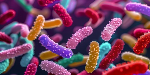 Fototapeta premium Macro shot probiotic bacteria