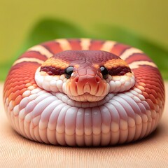 Fototapeta premium Adorable cute snake with lots of colors - version 8