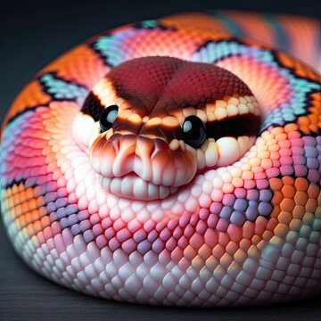 Adorable cute snake with lots of colors - version 7