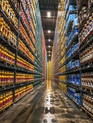 Temperature-Controlled Repositories, Specialized warehouses equipped to store sensitive goods, from pharmaceuticals to perishable foods, ensuring quality and safety in supply chains. - obrazy, fototapety, plakaty