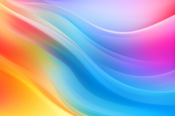 Abstract blurred gradient mesh background in bright rainbow yellow, orange, blue, purple, pink colors. Colorful smooth banner template