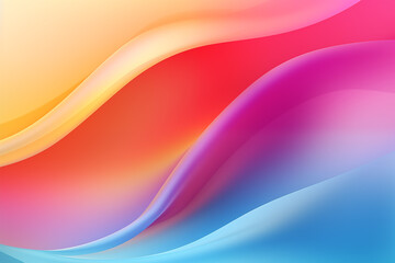 Abstract blurred gradient mesh background in bright rainbow yellow, orange, red, purple, blue colors. Colorful smooth banner template