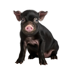 pig looking isolated on white