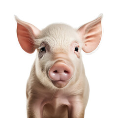 pig looking isolated on white