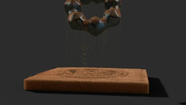 A Object reveal from the sand simulation