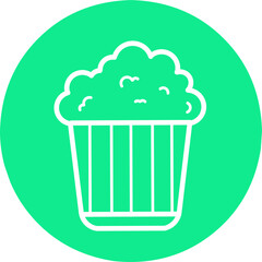 Popcorn food design shadow icon, web corn box snack element vector illustration