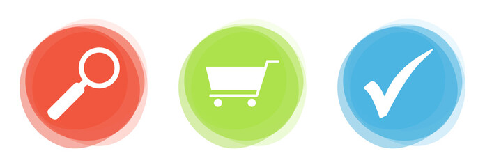 Shops schnell und einfach suchen: Bunter Icon Banner
