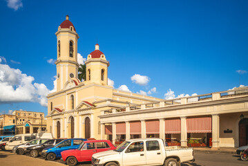 Cienfuegos Cathedral at Jose Marti Park in center of Cienfuegos, cuba