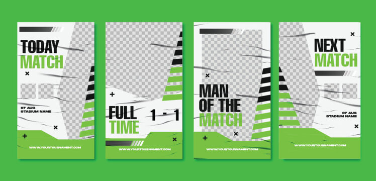 Sport social media post template , Football Match day , Full time , Next match