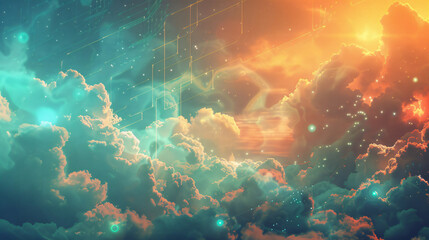 abstract cloud technology system sci fi design conce