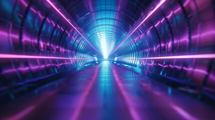 An image of the blue and purple tunnel.