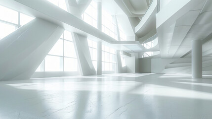 Abstract modern architecture background empty white
