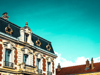 Street view of downtown Montereau-Fault-Yonne, France - 748603951