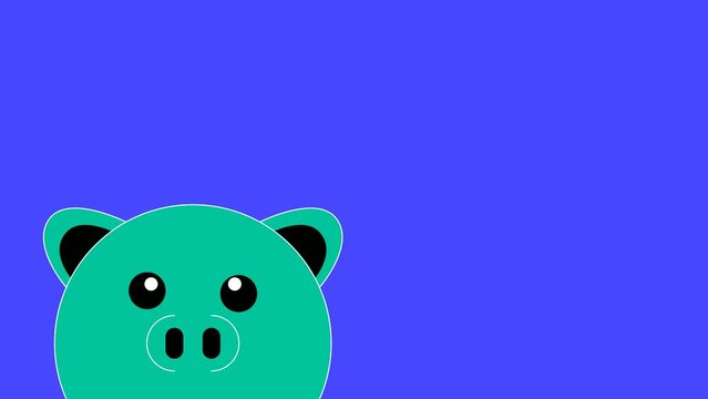 Animated illustration of a piggy bank, symbolizing saving money, financial independence, frugality, budgeting