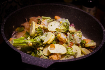 Frozen vegetables. Close up. 