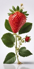 Ultrarealistic strawberry illustration. AI generated illustration