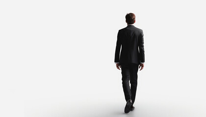 Rear view of a man in suits walking  - Powered by Adobe