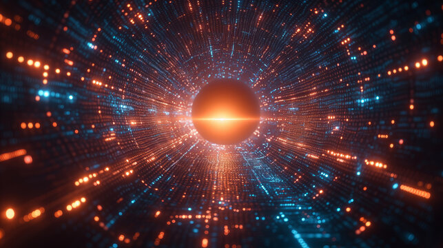 Visualization data technology theme, great design abstract digital technology background. Dynamic background. Graphic pattern. 3d trendy generative AI