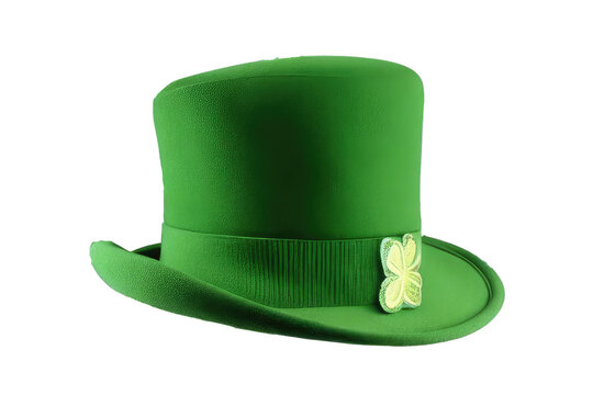Green St. Patrick's Day top hat  isolated on white background