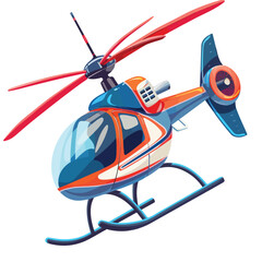 Flying RC helicopter cartoon vector illustration 