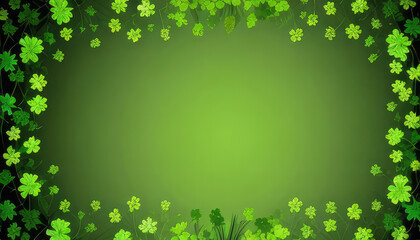 Shamrock green background for Saint Patrick's Day, space for text