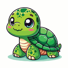 Obraz premium cute turtle vactoe on white background.