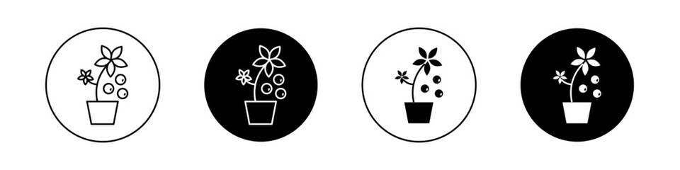 Berry Shrubs and Vines Icon Set. Food plant grape vector symbol in a black filled and outlined style. Juicy Harvest Sign.