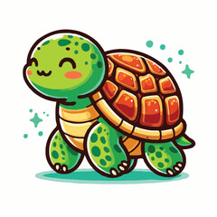 cute turtle vactoe on white background.