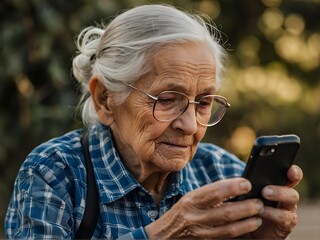senior person using mobile phone