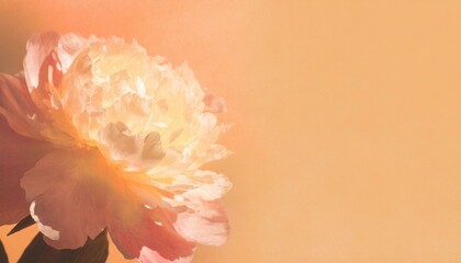 シャクヤク、美しい花の背景素材（広いコピースペース、ぼやけて使いやすい素材） - obrazy, fototapety, plakaty