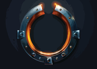 Metallicon horseshoe symbol vector illustration