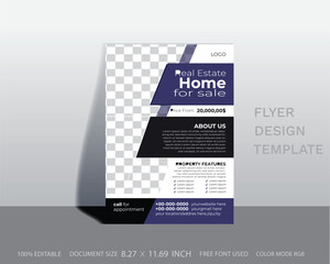 Real estate home or house flyer design template.