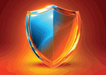 Shield Icon Isolated On Abstract Background