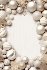 Naklejka na ściany i meble Christmas frame white beige