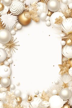 Christmas frame white beige