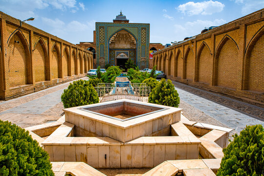 Historic Nabi Mosque Courtyard in Qazvin, Iran