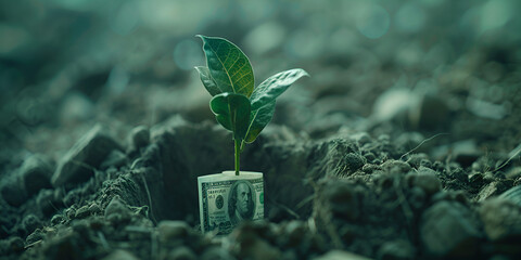 The growth of the business in finance is represented by a growing tree.