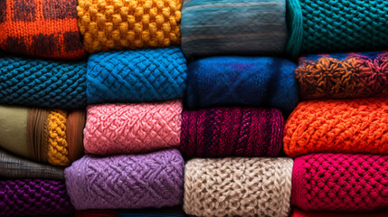 Colorful or neutral blankets for coziness on the sofa or armchair. In the spirit of hygge