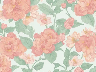 Fotobehang Free hand-drawn floral wallpaper in vector format © REZAUL4513