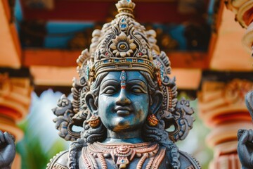 Beautiful Bronze Hindu Statue. Fictional Character Created By Generated By Generated AI.