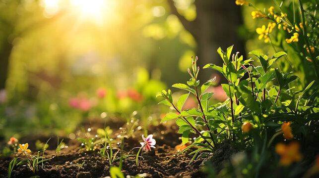 Creating a visual representation of the rebirth and freshness brought by the Spring Equinox. Copy Space.