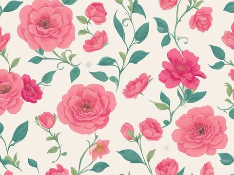 Free hand-drawn floral wallpaper in vector format