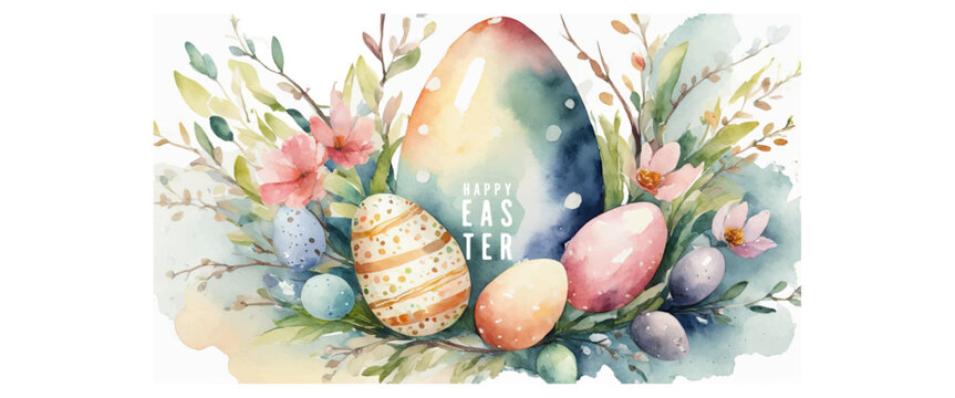Happy Easter background for poster, cover or postcard