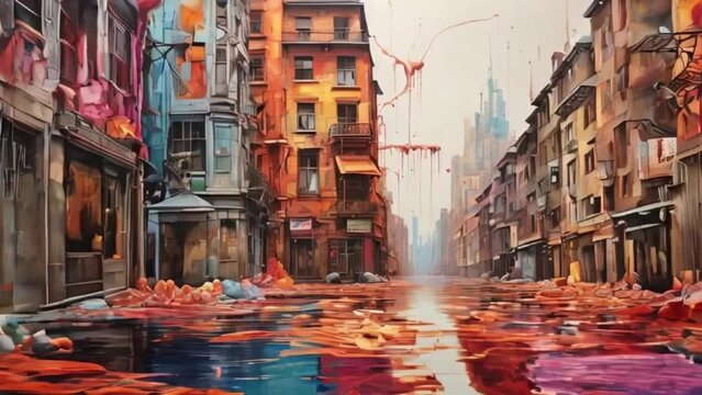 wracked city scape