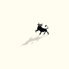 Obraz na płótnie Canvas Bull action logo design abstract with icon unique idea