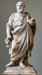 A marble statue of a generic greek philosopher
