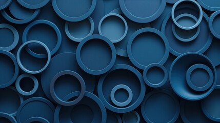 A mound of blue plastic cups stacked together in a random fashion, creating a visually striking image.