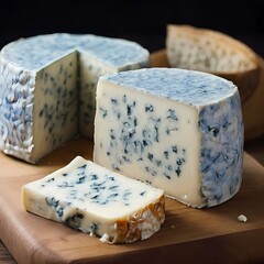 various types of cheese on wooden table