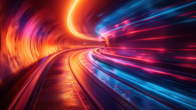 Abstract, light motion high-speed for technology and business background.