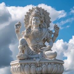 The Ultimate Mastery of Yoga - Sculpture of a Meditating Ganesha. Fictional Character Created By Generated By Generated AI.